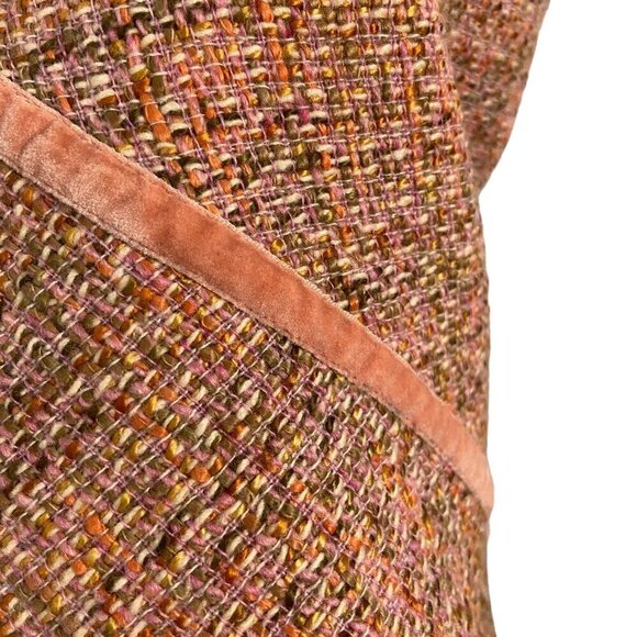 Gap Y2K Preppy Pink/Orange Tweed Mid Length Skirt with Ruffle Hem Size 6 - Picture 6 of 9